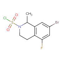 Chemical structure of 7-bromo-5-fluoro-1-methyl-1,2,3,4-tetrahydroisoquinoline-2-sulfonyl chloride - CSSB21224772223