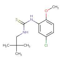 Chemical structure of 1-(5-chloro-2-methoxyphenyl)-3-(2,2-dimethylpropyl)thiourea - CSSB02007118965