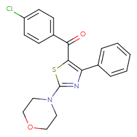 Chemical structure of 4-[5-(4-chlorobenzoyl)-4-phenyl-1,3-thiazol-2-yl]morpholine - CSSB20621213080