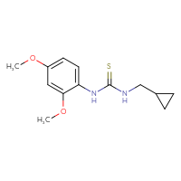 Chemical structure of 3-(cyclopropylmethyl)-1-(2,4-dimethoxyphenyl)thiourea - CSSB02005183652
