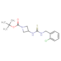 Chemical structure of tert-butyl 3-({[(2-chlorophenyl)methyl]carbamothioyl}amino)azetidine-1-carboxylate - CSSB04818790152
