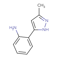 Chemical structure of 2-(3-methyl-1H-pyrazol-5-yl)aniline - CSSB00000123291