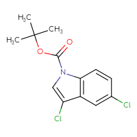 Chemical structure of tert-butyl 3,5-dichloro-1H-indole-1-carboxylate - CSSB21332176867