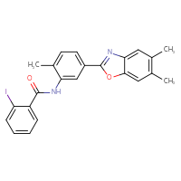 Chemical structure of N-[5-(5,6-dimethyl-1,3-benzoxazol-2-yl)-2-methylphenyl]-2-iodobenzamide - CSSB00160264419