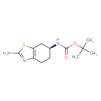Chemical structure of tert-butyl N-[(6S)-2-amino-4,5,6,7-tetrahydro-1,3-benzothiazol-6-yl]carbamate - CSSB00000730859