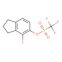 Chemical structure of 4-iodo-2,3-dihydro-1H-inden-5-yl trifluoromethanesulfonate - CSSB21332071933
