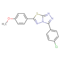 Chemical structure of 3-(4-chlorophenyl)-6-(4-methoxyphenyl)-[1,2,4]triazolo[3,4-b][1,3,4]thiadiazole - CSSB00027394534