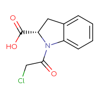 Chemical structure of (2S)-1-(2-chloroacetyl)-2,3-dihydro-1H-indole-2-carboxylic acid - CSSB21531598542