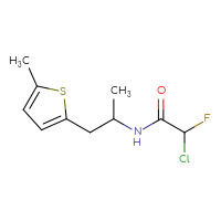 Chemical structure of 2-chloro-2-fluoro-N-[1-(5-methylthiophen-2-yl)propan-2-yl]acetamide - CSSB21332078064
