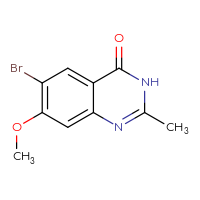 Chemical structure of 6-bromo-7-methoxy-2-methyl-3,4-dihydroquinazolin-4-one - CSSB00160996886