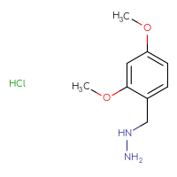 Chemical structure of [(2,4-dimethoxyphenyl)methyl]hydrazine hydrochloride - CSSB00020641849