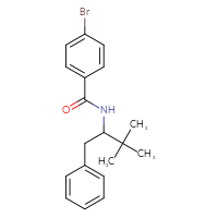 Chemical structure of 4-bromo-N-(3,3-dimethyl-1-phenylbutan-2-yl)benzamide - CSSB00708596643