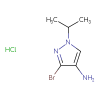 Chemical structure of 3-bromo-1-(propan-2-yl)-1H-pyrazol-4-amine hydrochloride - CSSB02495366096