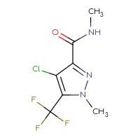 Chemical structure of 4-chloro-N,1-dimethyl-5-(trifluoromethyl)-1H-pyrazole-3-carboxamide - CSSB03352507602