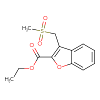 Chemical structure of ethyl 3-(methanesulfonylmethyl)-1-benzofuran-2-carboxylate - CSSB02017702211