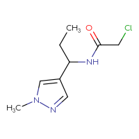 Chemical structure of 2-chloro-N-[1-(1-methyl-1H-pyrazol-4-yl)propyl]acetamide - CSSB06797692453