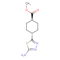 Chemical structure of methyl (1r,4r)-4-(5-amino-1,3,4-thiadiazol-2-yl)cyclohexane-1-carboxylate - CSSB14980118131