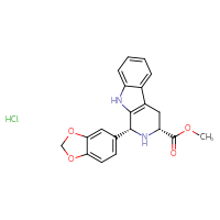 Chemical structure of methyl (1R,3R)-1-(2H-1,3-benzodioxol-5-yl)-1H,2H,3H,4H,9H-pyrido[3,4-b]indole-3-carboxylate hydrochloride - CSSB00016988735
