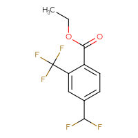 Chemical structure of ethyl 4-(difluoromethyl)-2-(trifluoromethyl)benzoate - CSSB07195080493