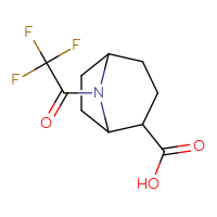 Chemical structure of 8-(2,2,2-trifluoroacetyl)-8-azabicyclo[3.2.1]octane-2-carboxylic acid - CSSB06258071410