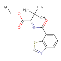 Chemical structure of ethyl (2S)-2-[(1,3-benzothiazol-7-yl)formamido]-3,3-dimethylbutanoate - CSSB09265237313