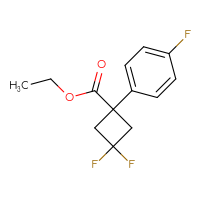 Chemical structure of ethyl 3,3-difluoro-1-(4-fluorophenyl)cyclobutane-1-carboxylate - CSSB02169707321