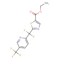 Chemical structure of ethyl 2-{difluoro[5-(trifluoromethyl)pyridin-2-yl]methyl}-1,3-thiazole-5-carboxylate - CSSB00025788135