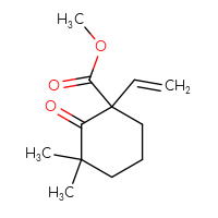 Chemical structure of methyl 1-ethenyl-3,3-dimethyl-2-oxocyclohexane-1-carboxylate - CSSB21285254502