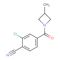Chemical structure of 2-chloro-4-(3-methylazetidine-1-carbonyl)benzonitrile - CSSB01993982815