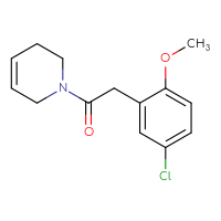Chemical structure of 2-(5-chloro-2-methoxyphenyl)-1-(1,2,3,6-tetrahydropyridin-1-yl)ethan-1-one - CSSB02005067592