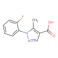 Chemical structure of 1-(2-fluorophenyl)-5-methyl-1H-pyrazole-4-carboxylic acid - CSSB00000735822