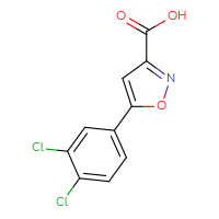 Chemical structure of 5-(3,4-dichlorophenyl)-1,2-oxazole-3-carboxylic acid - CSSB00011195100