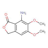 Chemical structure of 7-amino-5,6-dimethoxy-1,3-dihydro-2-benzofuran-1-one - CSSB00010175262