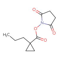 Chemical structure of 2,5-dioxopyrrolidin-1-yl 1-propylcyclopropane-1-carboxylate - CSSB00123875277