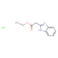Chemical structure of ethyl 2-(1H-1,3-benzodiazol-2-yl)acetate hydrochloride - CSSB00000736994
