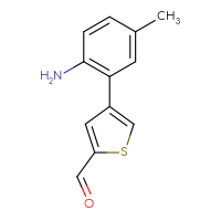 Chemical structure of 4-(2-amino-5-methylphenyl)thiophene-2-carbaldehyde - CSSB06590142789