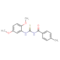 Chemical structure of 3-(2,5-dimethoxyphenyl)-1-(4-methylbenzoyl)thiourea - CSSB00025737212