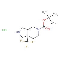 Chemical structure of tert-butyl 7a-(trifluoromethyl)-octahydro-1H-pyrrolo[3,4-c]pyridine-5-carboxylate hydrochloride - CSSB21043405918