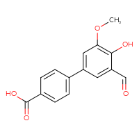 Chemical structure of 3'-formyl-4'-hydroxy-5'-methoxy-[1,1'-biphenyl]-4-carboxylic acid - CSSB06581046740