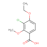Chemical structure of 3-chloro-4-ethoxy-2-methoxybenzoic acid - CSSB00135245219