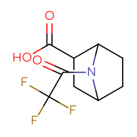 Chemical structure of 7-(2,2,2-trifluoroacetyl)-7-azabicyclo[2.2.1]heptane-2-carboxylic acid - CSSB00012295880