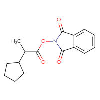 Chemical structure of 1,3-dioxo-2,3-dihydro-1H-isoindol-2-yl 2-cyclopentylpropanoate - CSSB00116217980