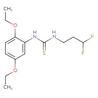 Chemical structure of 1-(2,5-diethoxyphenyl)-3-(3,3-difluoropropyl)thiourea - CSSB00909368647