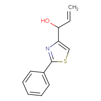 Chemical structure of 1-(2-phenyl-1,3-thiazol-4-yl)prop-2-en-1-ol - CSSB21239123082