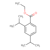 Chemical structure of ethyl 2,4-bis(propan-2-yl)benzoate - CSSB01402449586