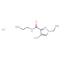 Chemical structure of 4-amino-1-ethyl-N-propyl-1H-pyrazole-3-carboxamide hydrochloride - CSSB00025703836