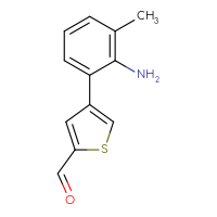 Chemical structure of 4-(2-amino-3-methylphenyl)thiophene-2-carbaldehyde - CSSB06590146520