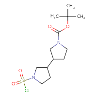 Chemical structure of tert-butyl 1'-(chlorosulfonyl)-[3,3'-bipyrrolidine]-1-carboxylate - CSSB06596512924