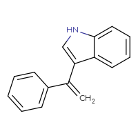 Chemical structure of 3-(1-phenylethenyl)-1H-indole - CSSB21253047382
