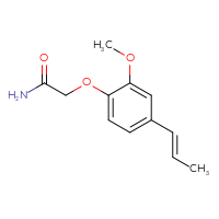 Chemical structure of 2-{2-methoxy-4-[(1E)-prop-1-en-1-yl]phenoxy}acetamide - CSSB00039387496